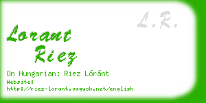 lorant riez business card